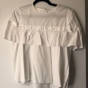 Jonathan Simkhai White blouse with pearl detail